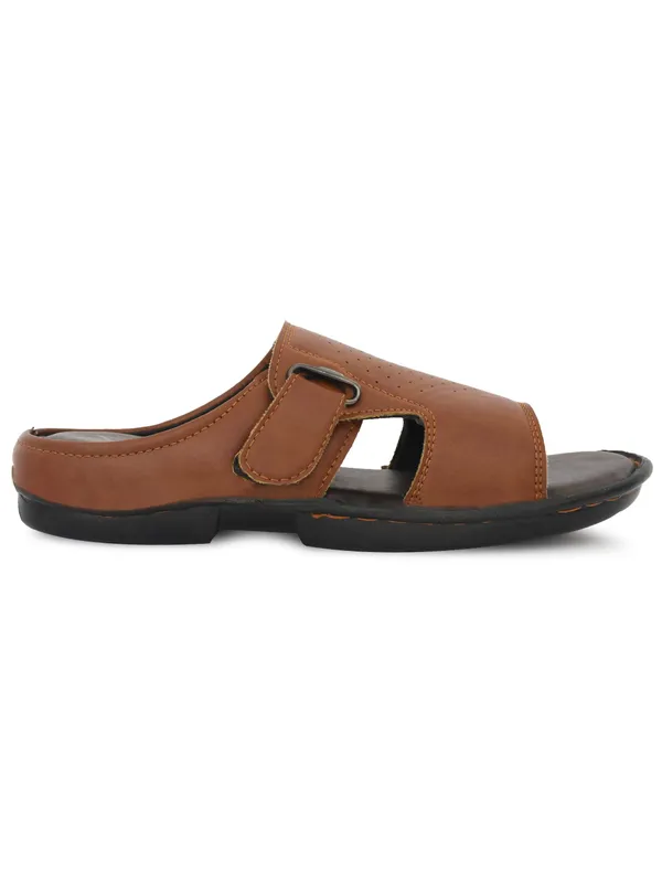 Brown_Synthetic_Leather_Slippers_For_Men