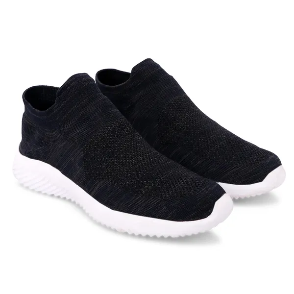 Black_White_Flyknit_Slip-On_Sneakers_For_Men