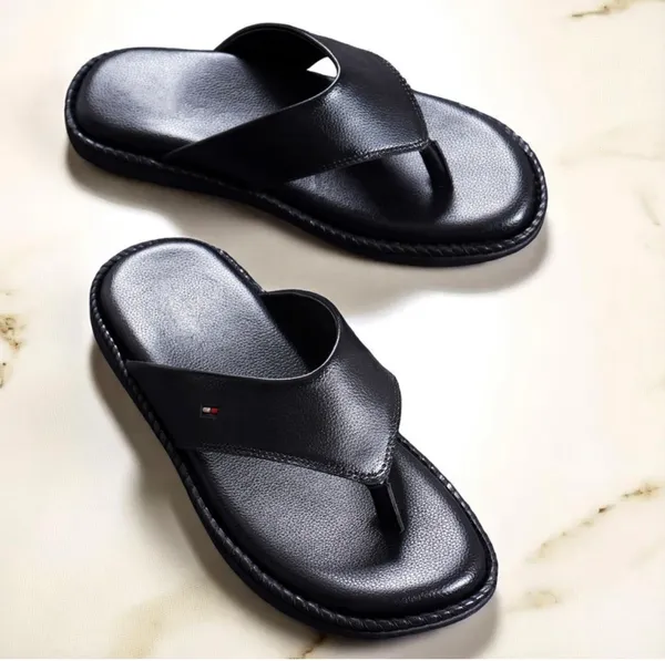 Black_Synthetic_Leather_Slippers_For_Men
