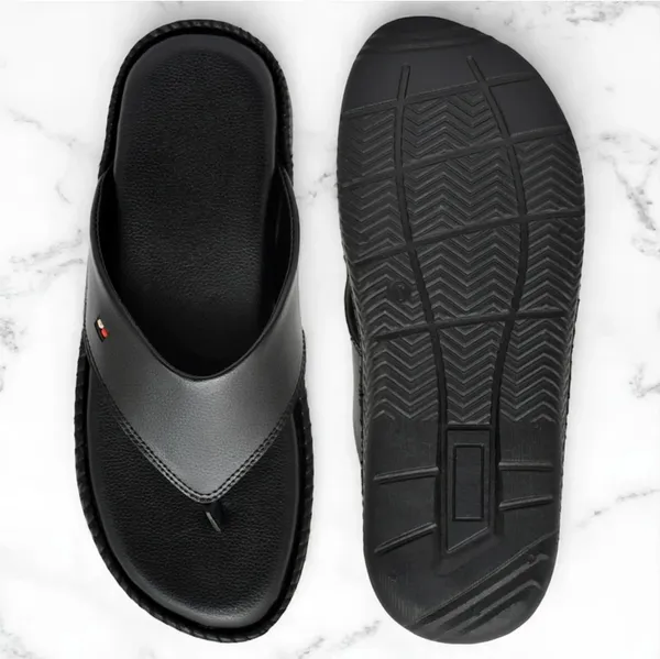 Black_Synthetic_Leather_Slippers_For_Men
