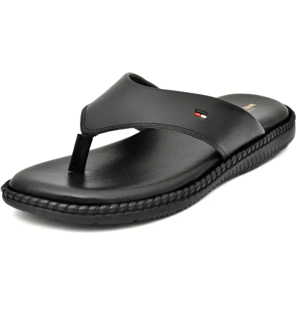 Black_Synthetic_Leather_Slippers_For_Men