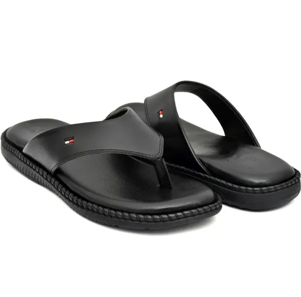 Black_Synthetic_Leather_Slippers_For_Men