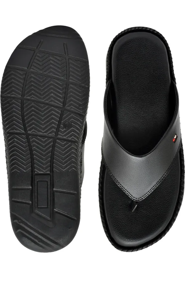 Black_Synthetic_Leather_Slippers_For_Men