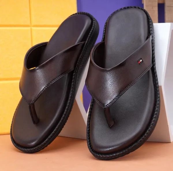 Brown_Synthetic_Leather_Slippers_For_Men