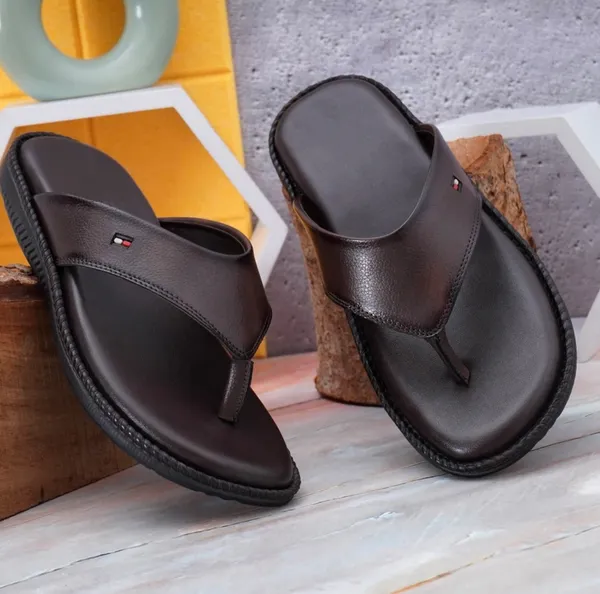 Brown_Synthetic_Leather_Slippers_For_Men
