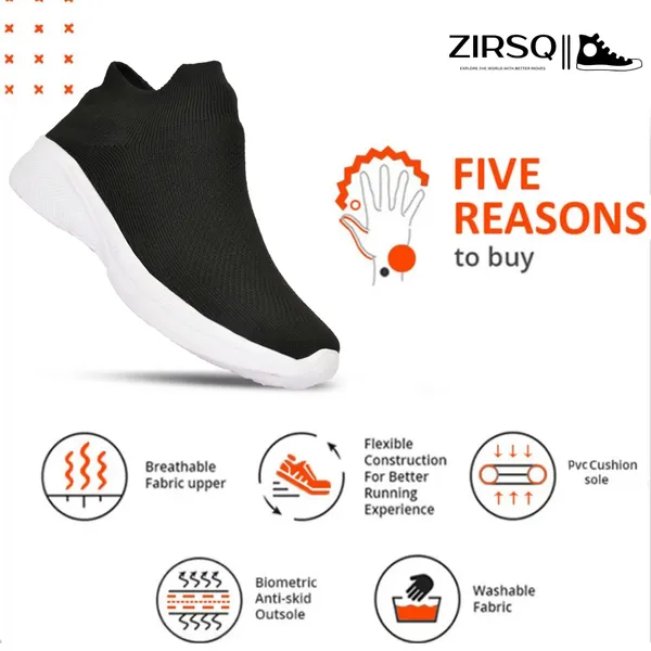 Black_White_Flyknit_Slip-On_Sneakers_For_Men