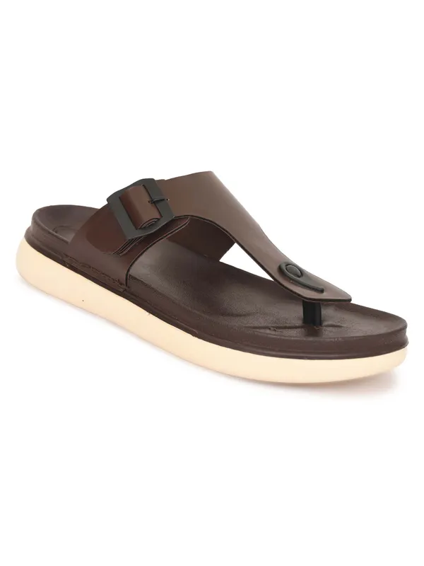 Brown_Synthetic_Leather_Toe-Post_Slippers_For_Men