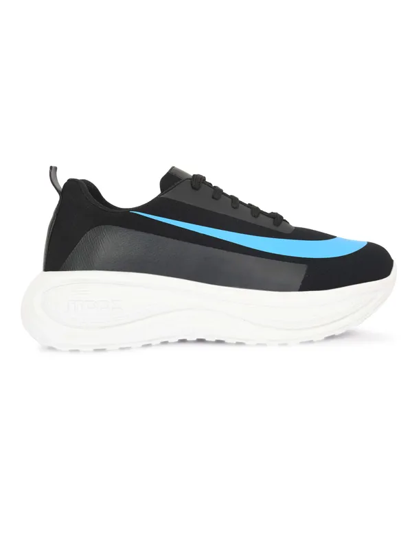 Black_Blue_Mesh_Lace-Up_Sneakers_For_Men