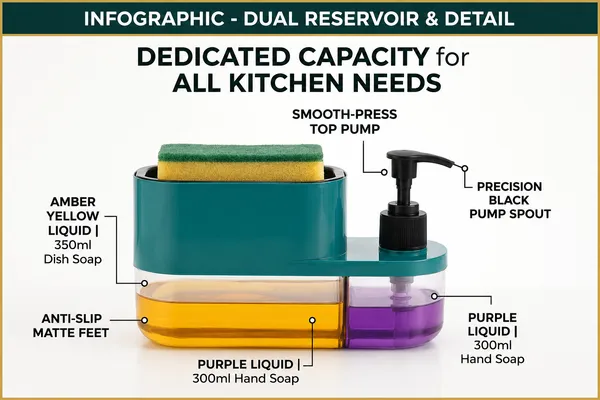 2_in_1_Kitchen_Combo_–_Soap_&_Sponge_Dispenser_+_4L_Colander