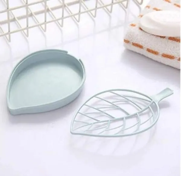 Plastic_Leaf_Shape_Soap_Dish_Holder_Pink_Pack_Of_5