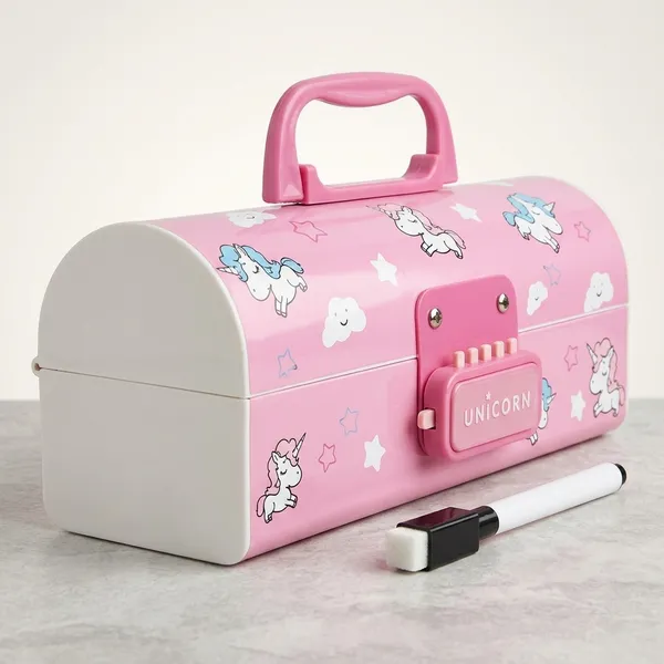 Bpa_Free_Plastic_Kids_Storage_Box_With_Lock_And_Handle_Pink