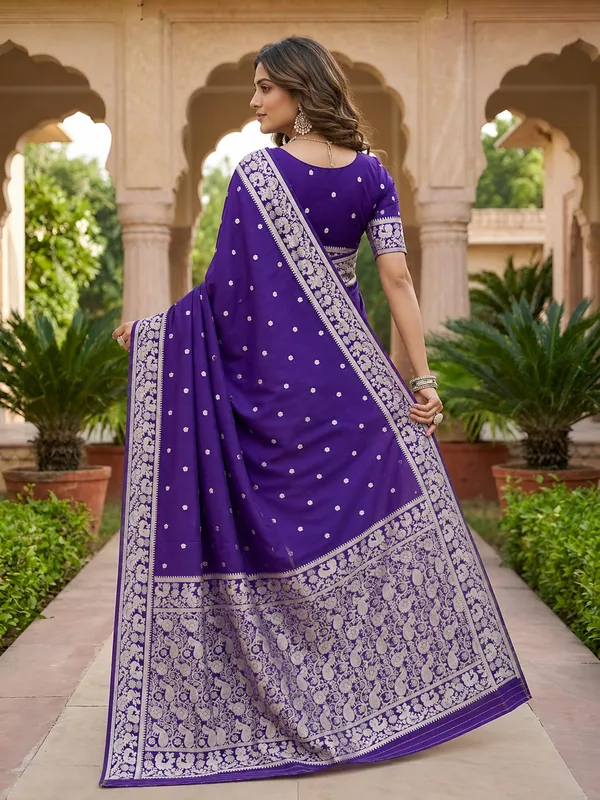 Amethyst_purple_pure_Banarasi_silk_saree