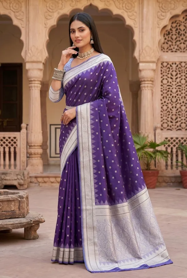 Deep_Purple_and_Ice_Blue_Banarasi_Silk_Saree