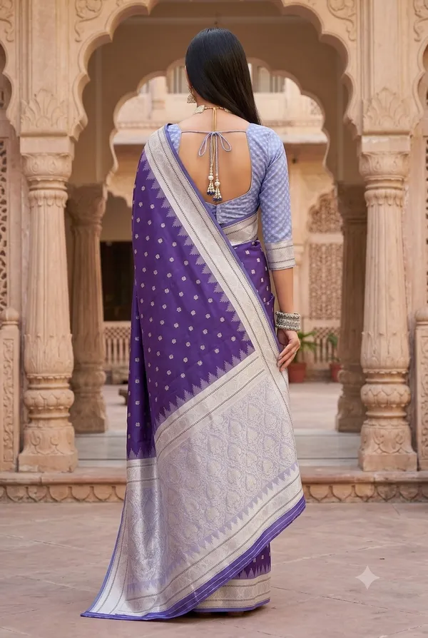 Deep_Purple_and_Ice_Blue_Banarasi_Silk_Saree