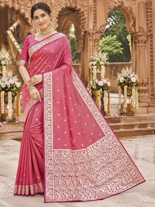 Dusty_Rose_Pure_Banarasi_Silk_Saree