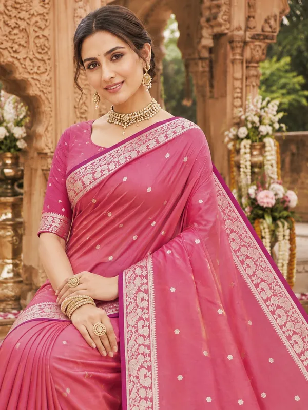 Dusty_Rose_Pure_Banarasi_Silk_Saree