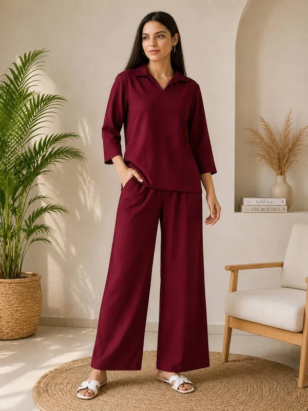 Elite_Essence_Co-ord_Set_in_Maroon