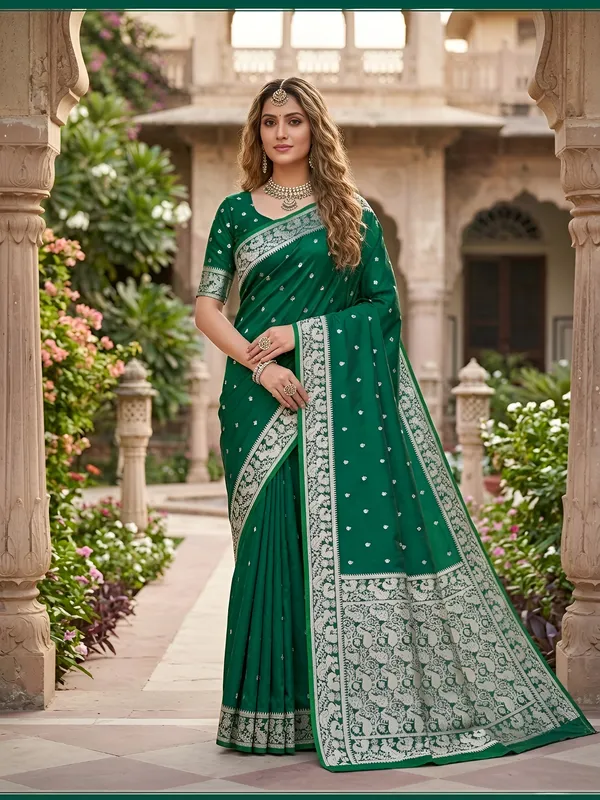 Emerald_Green_Pure_Banarasi_Silk_Saree