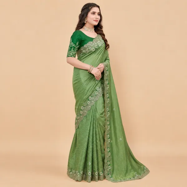 Emerald_Leaf_Crush_Saree_Set