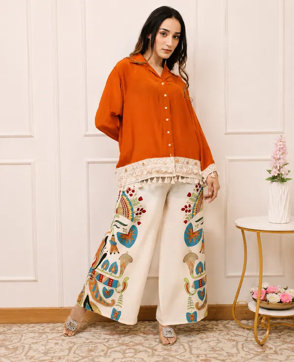 Rust_Orange_Rayon_Botanical_Print_Palazzo_Set_For_Women