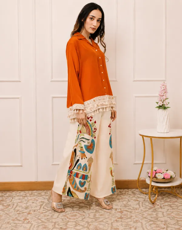 Rust_Orange_Rayon_Botanical_Print_Palazzo_Set_For_Women