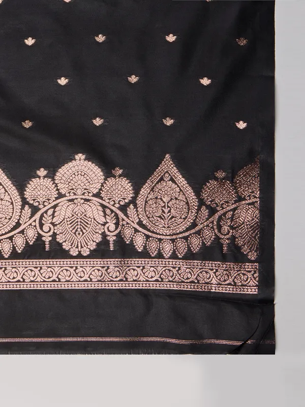 Jet_black_and_antique_copper_gold_Banarasi_silk_saree