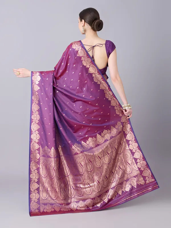 Magenta_purple_and_gold_Banarasi_silk_saree