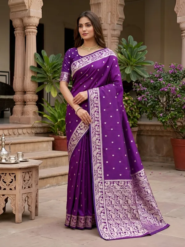 Orchid_Purple_Pure_Banarasi_Silk_Saree