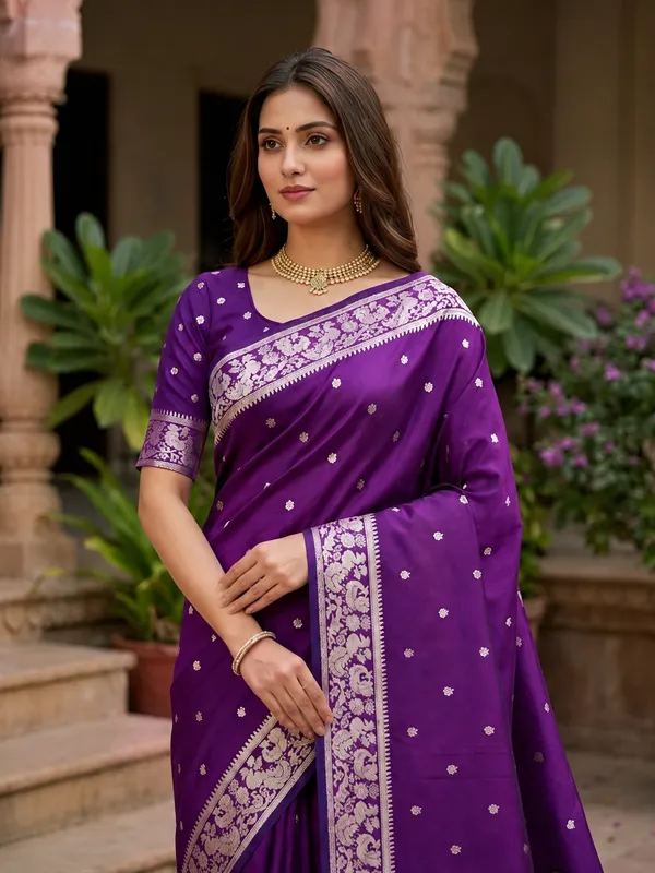 Orchid_Purple_Pure_Banarasi_Silk_Saree