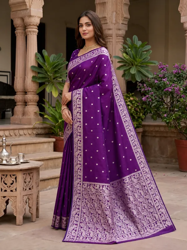 Orchid_Purple_Pure_Banarasi_Silk_Saree