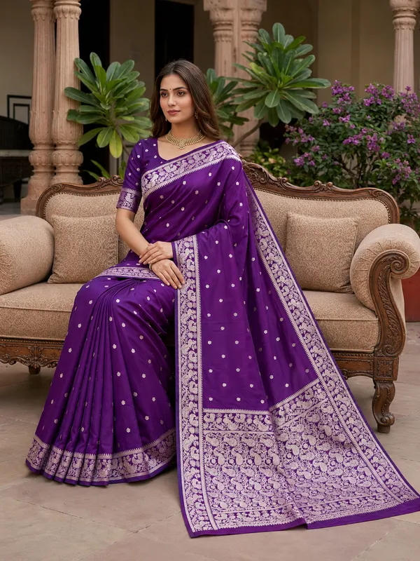 Orchid_Purple_Pure_Banarasi_Silk_Saree