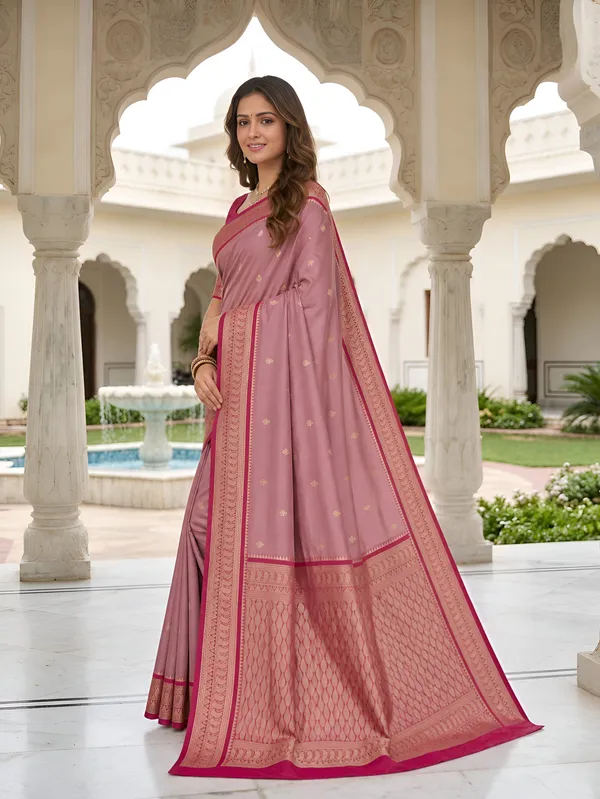 Rosewood_Pink_and_Magenta_Banarasi_Silk_Saree