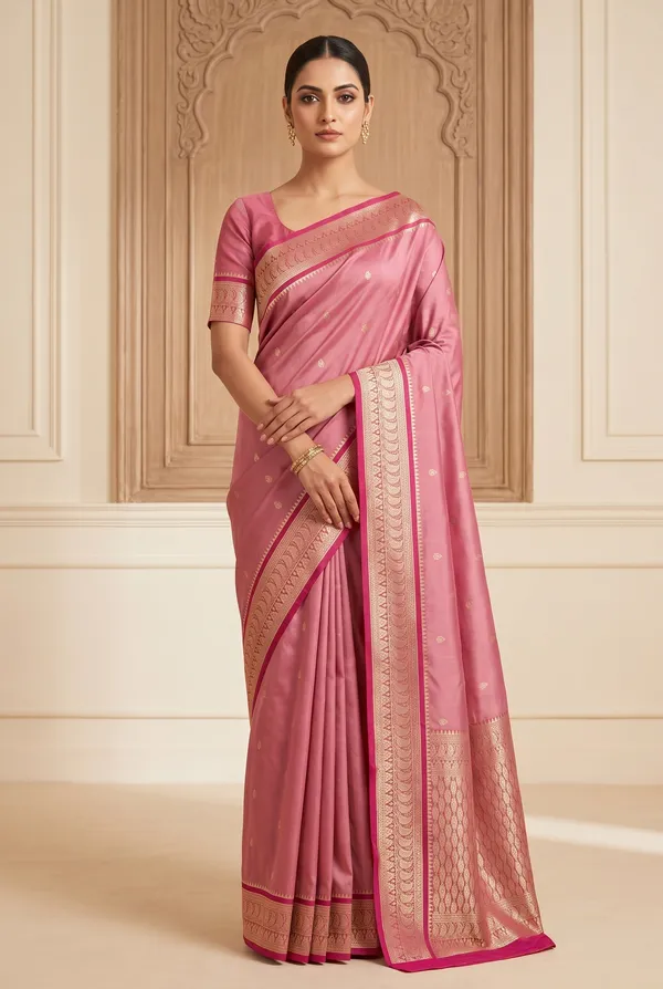 Rosewood_Pink_and_Magenta_Banarasi_Silk_Saree