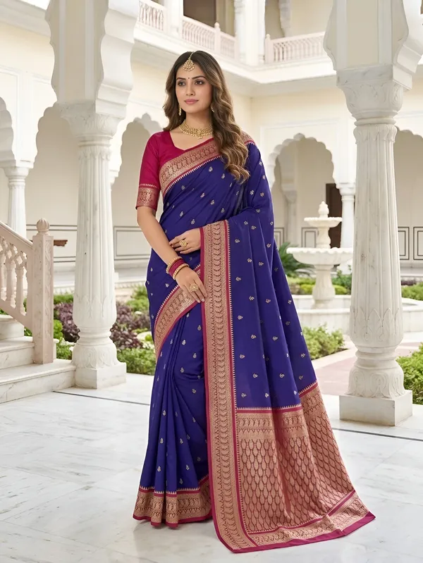 Royal_Blue_and_Magenta_Banarasi_Silk_Saree