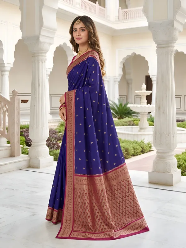 Royal_Blue_and_Magenta_Banarasi_Silk_Saree