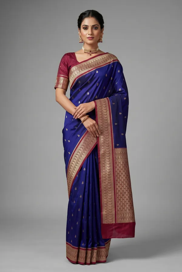 Royal_Blue_and_Magenta_Banarasi_Silk_Saree