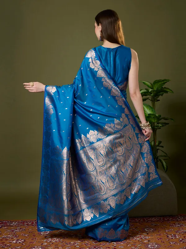 Royal_blue_and_copper_gold_Banarasi_silk_saree