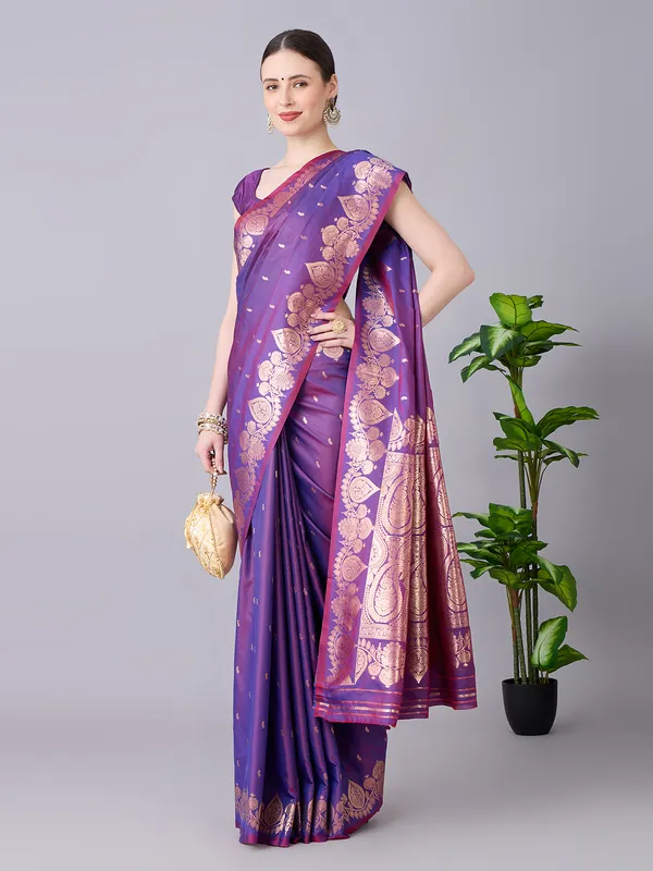 Royal_violet_and_gold_Banarasi_silk_saree