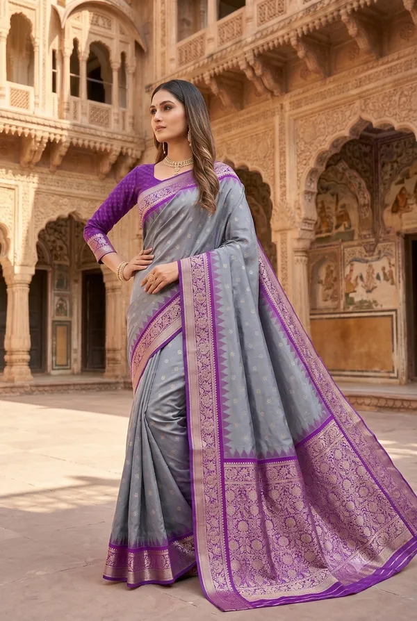 Slate_Grey_and_Purple_Banarasi_Silk_Saree