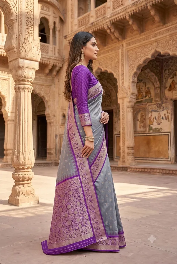 Slate_Grey_and_Purple_Banarasi_Silk_Saree