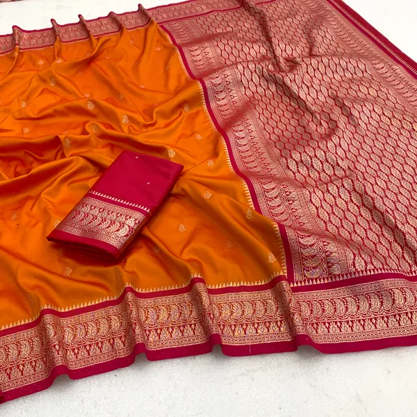 Sunset_Orange_and_Magenta_Banarasi_Silk_Saree