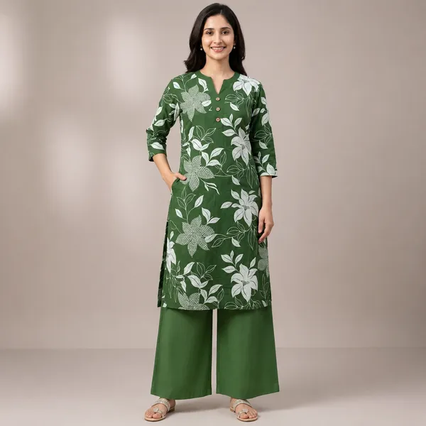 Bottle_Green_Cotton_Floral_Print_Palazzo_Set_For_Women