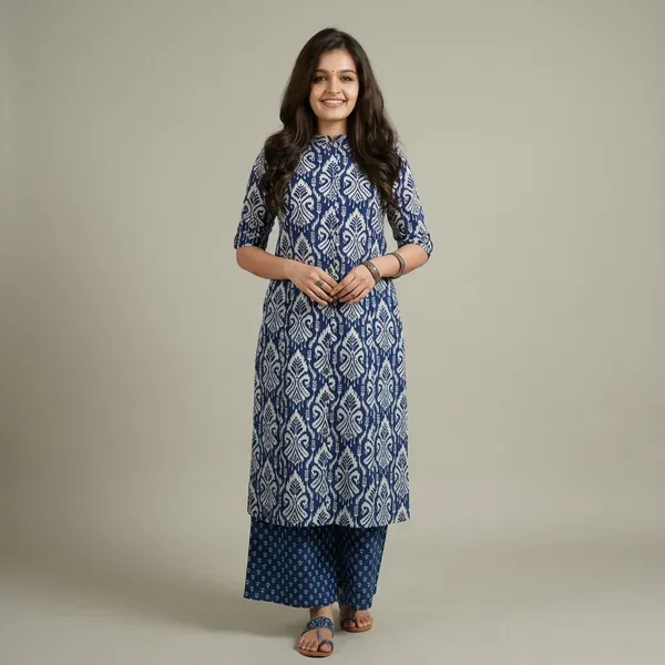 Indigo_Blue_Cotton_Ikat_Print_Palazzo_Set_For_Women