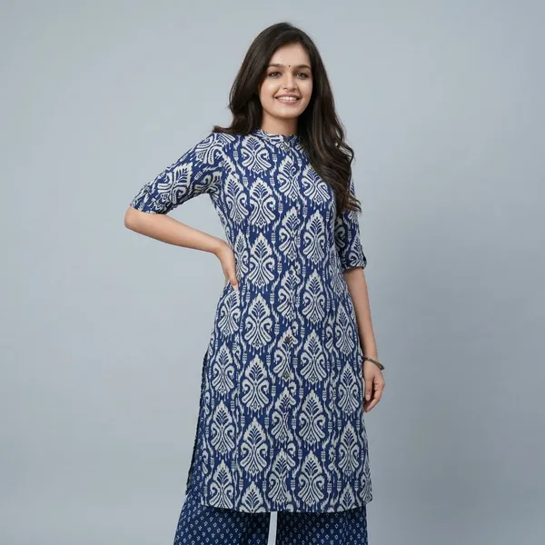 Indigo_Blue_Cotton_Ikat_Print_Palazzo_Set_For_Women