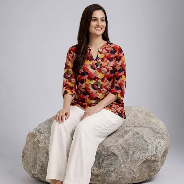 Sage_Green_Rayon_Floral_Western_Top_With_Palazzo_For_Women