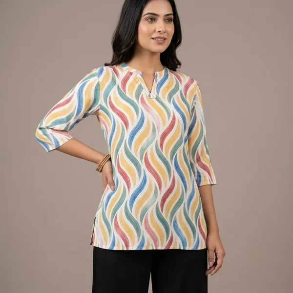 Multicolor_Premium_Rayon_Wave_Print_Western_Top_With_Palazzo_For_Women