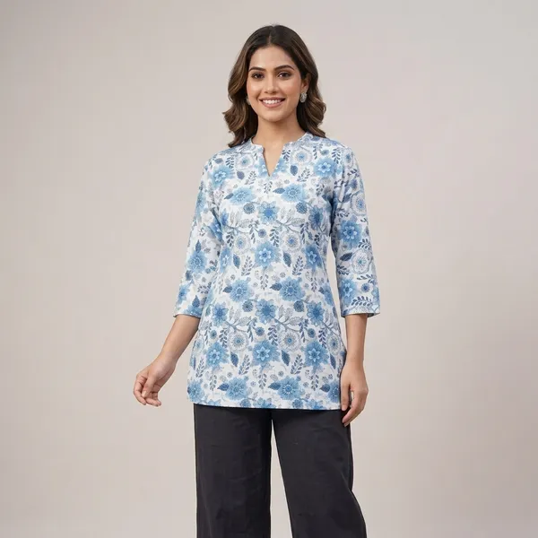 Blue_Rayon_Floral_Western_Top_With_Palazzo_For_Women