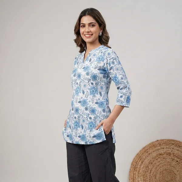 Blue_Rayon_Floral_Western_Top_With_Palazzo_For_Women