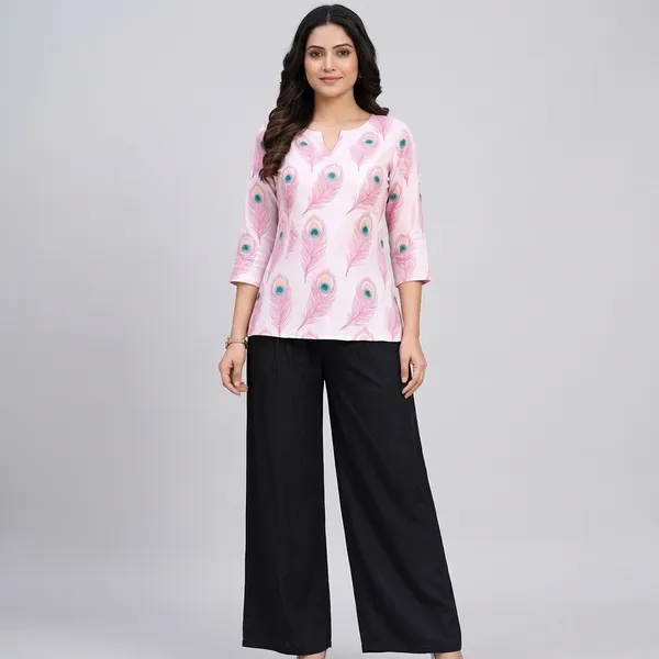 Multicolor_Rayon_Peacock_Print_Western_Top_With_Palazzo_For_Women