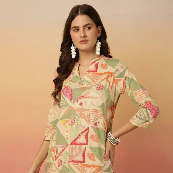 Light_Beige_Cotton_Geometric_Print_Western_Top_For_Women